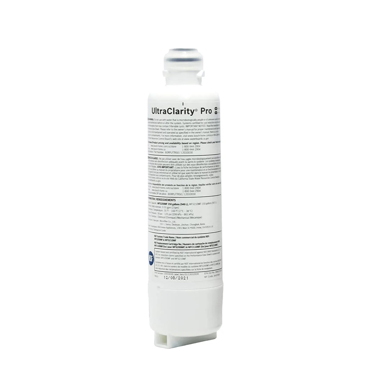 Replacement Refrigerator Water Filters for Bosch Ultra Clarity Pro BORPLFTR50, 2-Pack