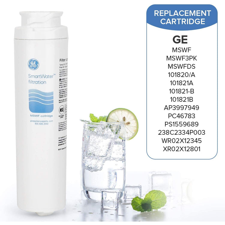 Replacement Refrigerator Water Filter for GE MSWF, 2 Pack