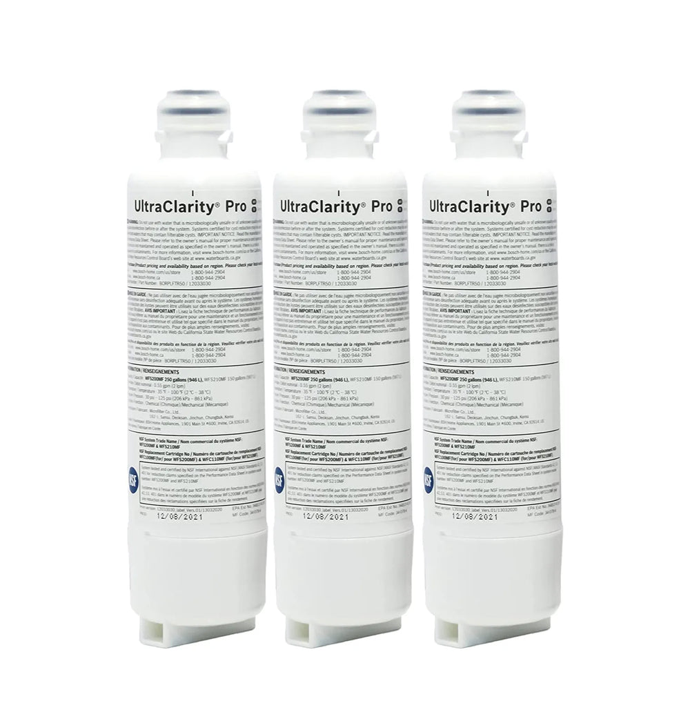 3 pack Bosch Ultra Clarity Pro Water Filter (BORPLFTR50)