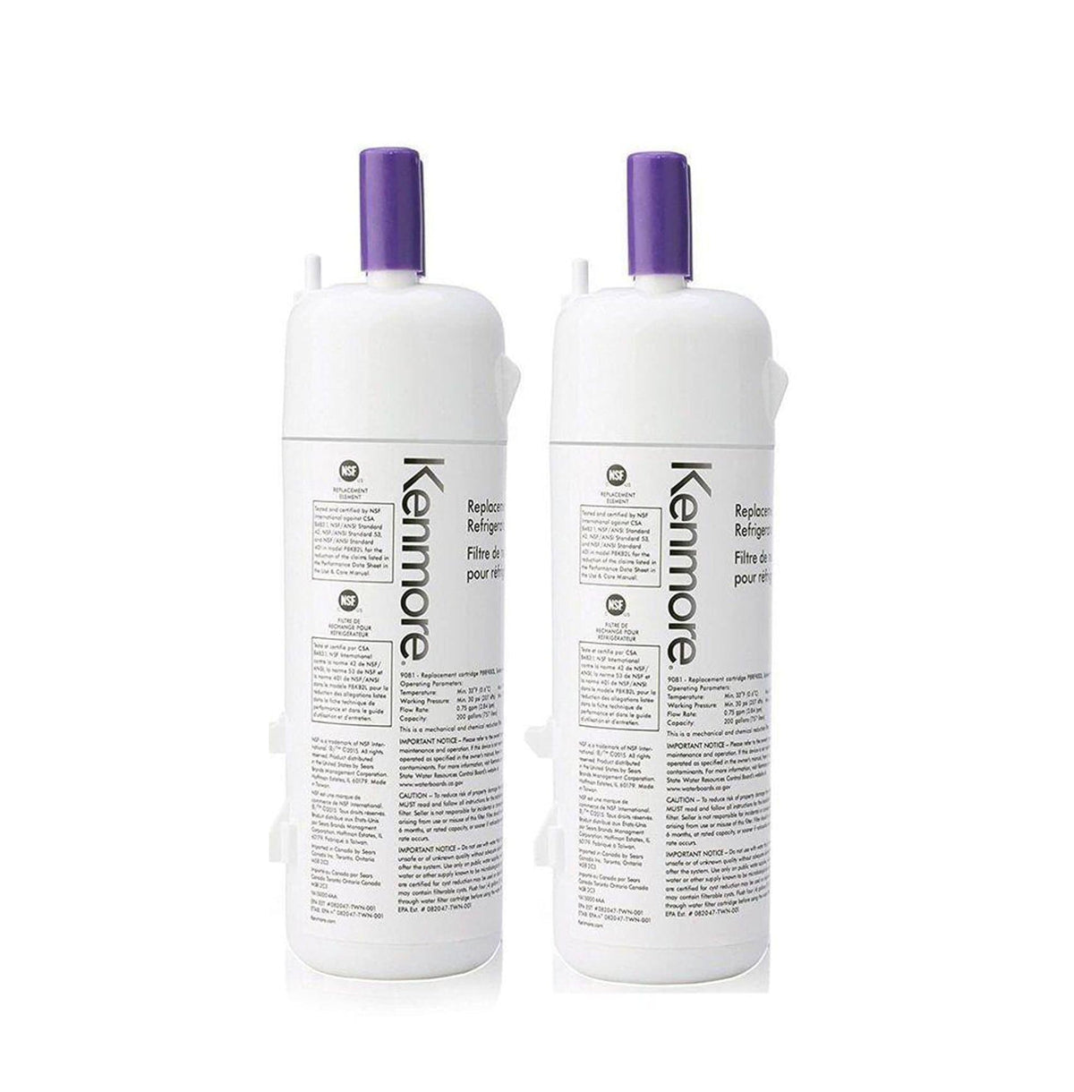 Kenmore Elite 9081- 469081, 469930, 9930 Refrigerator Water Filter, 2 Pack